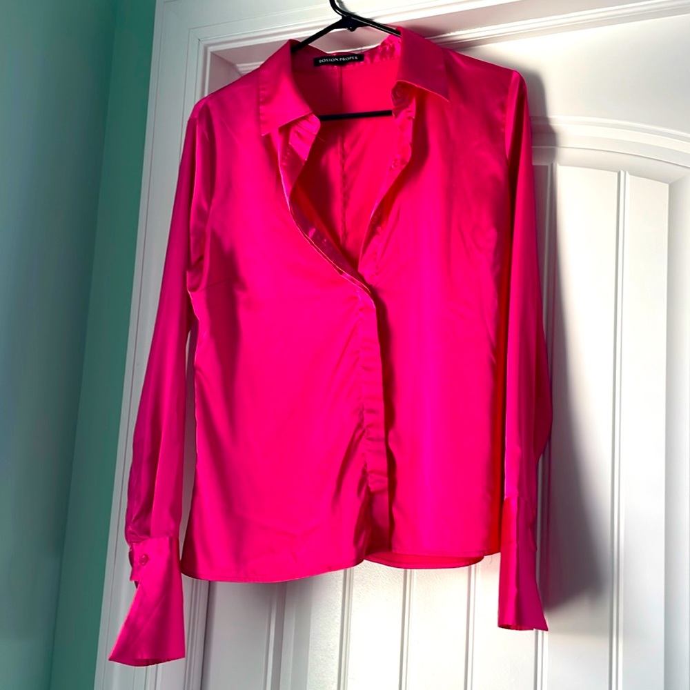 Boston Proper blouse size 8 pink
